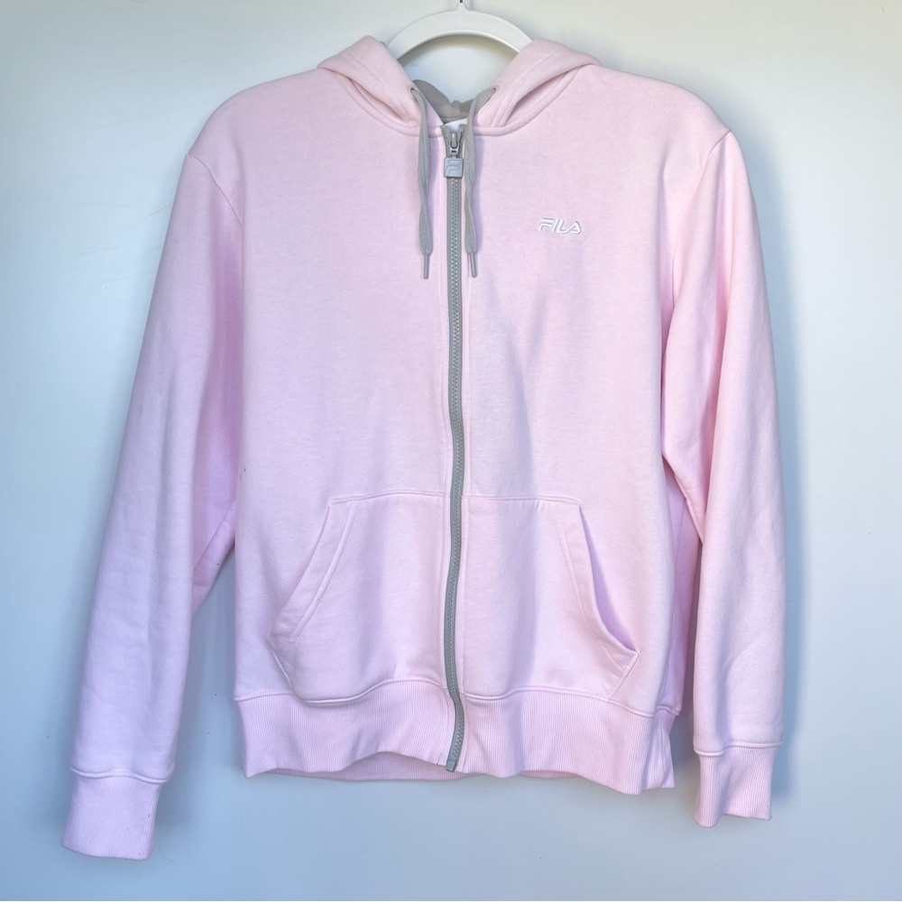 Pink Fila Zip Up Hoodie Jacket Medium Women’s Athletic Causal